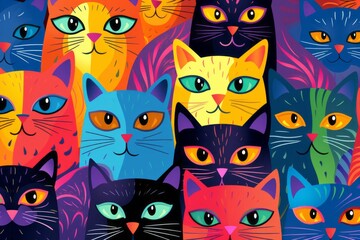 cartoon cats background - 677862959