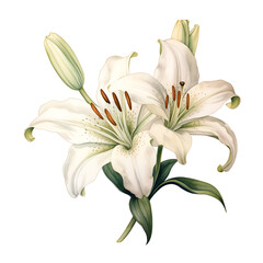 Obraz premium flower bouquet isolated on white background, ai generated 