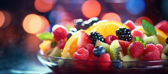 A plate of revitalizing fruit assortment - Powered by Adobe