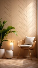 chic_herringbone pattern wallpaper in neutral tones living room uhd wallpaper