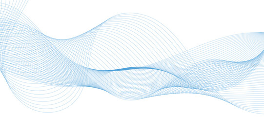 Abstract vector background with smooth color wave. Smoke wavy lines. Vector blue waves background