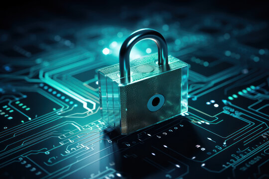 digital padlock symbolizing the security of a payment gateway, with a seamless online transaction in the background, highlighting the importance of secure financial transactions