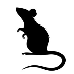 Rat silhouette isolated on white background. Vector illustration
