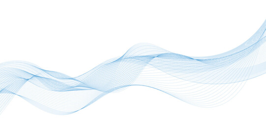 Abstract vector background with smooth color wave. Smoke wavy lines. Vector blue waves background