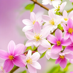pink and white flowers, spring 