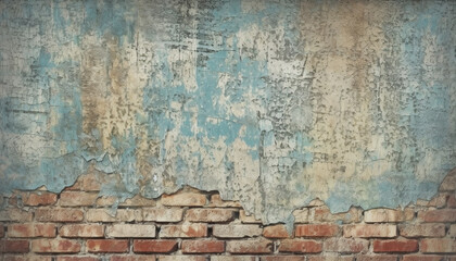 Rusty brick wall with abstract textured effect and grunge design generated by AI