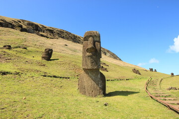 Front view of a Moai Statue, Ahu Tongariki, Easter Island