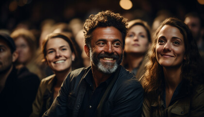 Fototapeta premium A group of young adults smiling and laughing generated by AI