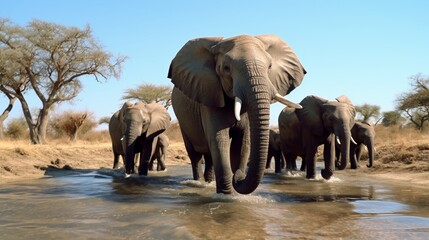 Elephants at the Khwai Private Reserve in Botswana