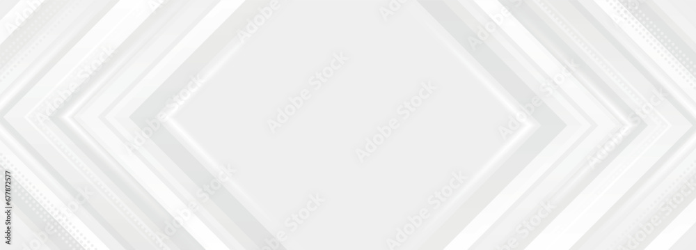 Aufkleber Gray and white diagonal line architecture geometry tech abstract subtle background vector