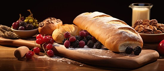 background the aroma of freshly baked bread wafted through the air as the table was set for a healthy breakfast featuring organic and gourmet delights including delectable pastries with swee