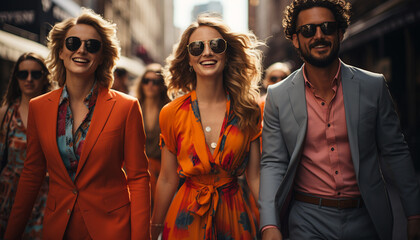 A group of young adults smiling outdoors generated by AI
