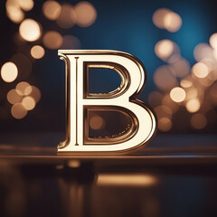 3d golden Letter B - Logo 