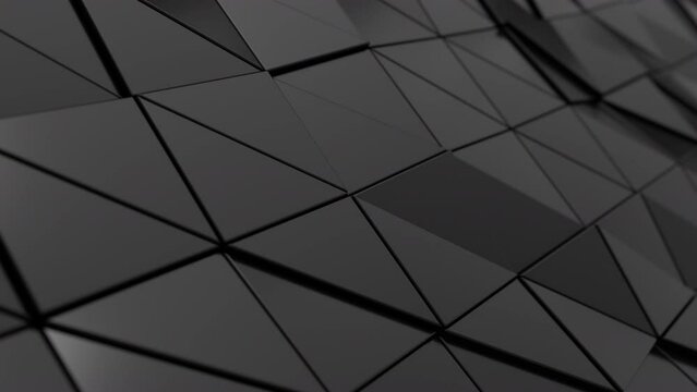 3d Abstract black triangle background. Hi tech Looping animation background