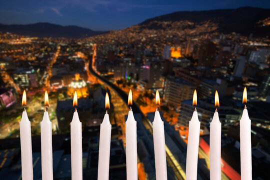 Night of celebration of lit candles - Colombian Christmas tradition