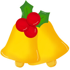 christmas bell with holly