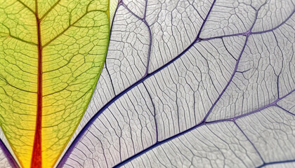 Abstract plant pattern on close up leaf backgrounds in nature generated by AI
