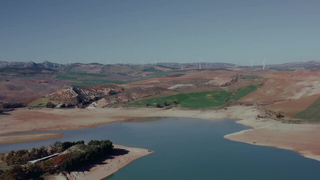 Lake and hills near Malaga in Spain