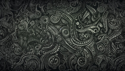 Abstract futuristic design with chaotic wave patterns and shiny metal generated by AI