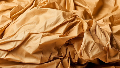 Wrinkled beige paper with messy abstract pattern, studio shot full frame generated by AI