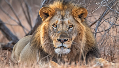 Fototapeta premium Majestic lioness roams the savannah in Africa wildlife reserve generated by AI