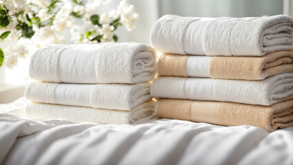 clean towel, flower, hotel