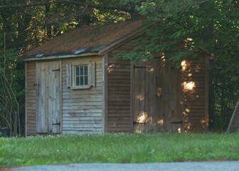 Old wooden shed in the garden