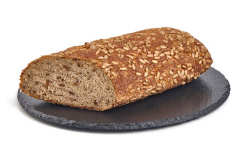 Rye bread, isolated on white background.