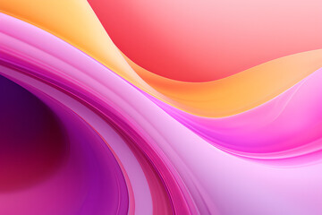 Elegant wavy formations of ribbons in a surreal 3D, Blue and purple gradient background, Colorful...