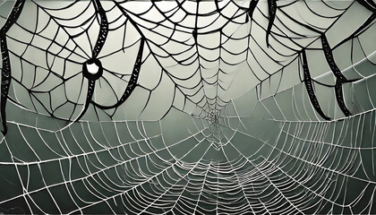 Obraz premium spider web background for hallowen design spider web line art