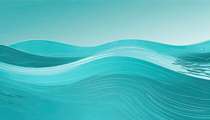 transparent water wave background copy space for text isolated teal turquoise aqua blue happy...