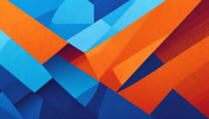 Obraz premium orange and blue abstract random shape desktop wallpaper background red and blue background illustration ai generative