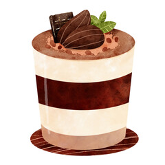 Png hand draw of chocolate shortcake trifles
