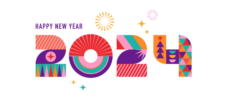 Happy New Year, poster, banner and card design