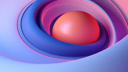 Elegant wavy formations of ribbons in a surreal 3D, Blue and purple gradient background, Colorful abstract. Iridescent Harmony: Abstract Wavy Multi-Colored. Website template concept