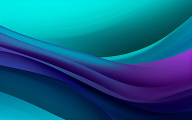 Fototapeta premium Elegant wavy formations of ribbons in a surreal 3D, Blue and purple gradient background, Colorful abstract. Iridescent Harmony: Abstract Wavy Multi-Colored. Website template concept