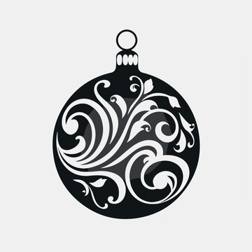 Christmas Tree Ornament Bulb in cartoon, doodle style. 2d vector illustration in logo, icon style. AI Generative