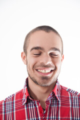 Obraz premium Playfully tricked, he enjoys the humor