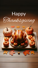 Thanksgiving celebration traditional dinner turkey setting meal concept - obrazy, fototapety, plakaty