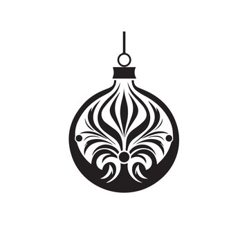 Christmas Tree Ornament Bulb in cartoon, doodle style. 2d vector illustration in logo, icon style. AI Generative