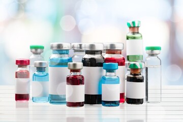 Pharmacy prescription drugs medication in bottles