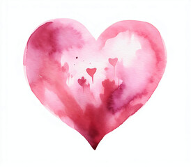 Watercolour heart isolated on white background, generative AI