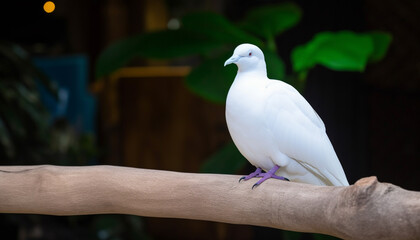 Seagull perching on branch, looking at camera, symbolizes freedom generated by AI