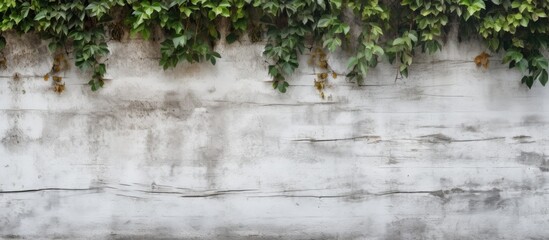The vintage white wall garden had a retro urban vibe with its old wooden texture and grunge paint pattern creating an isolated background that added a unique and nostalgic touch