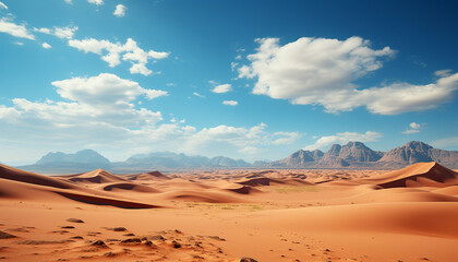 Fototapeta na wymiar Arid Africa, Majestic sand dunes ripple in heat generated by AI