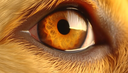 Animal eye staring, extreme close up, beauty in nature reflection generated by AI