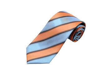 ROLLED NECKTIE ISOLATED ON A TRANSPARENT BACKGROUND, AI