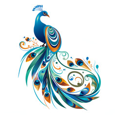 Obraz premium Artistic Style Peacock Illustration Peacock Painting Drawing Cartoon Peacock Beautiful Peacock 