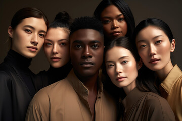 Obraz premium Portrait of a group of multiethnic business people standing together