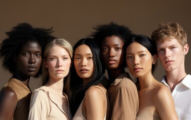 Portrait of a group of multiethnic business people standing together